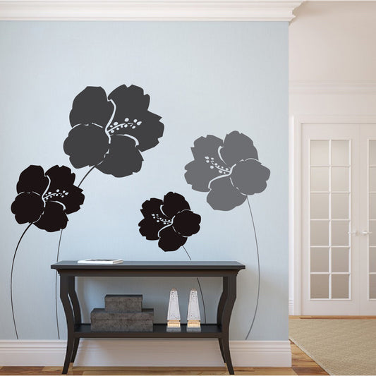 Two Flower and Stem Wall Decal Set - view 2