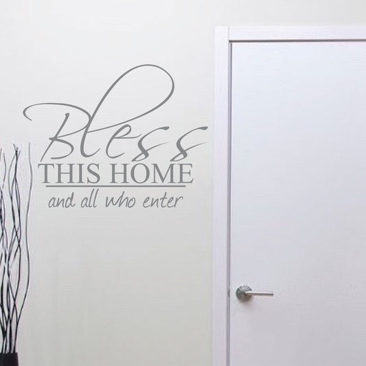 Bless This Home Wall Decal – Christian Wall Art