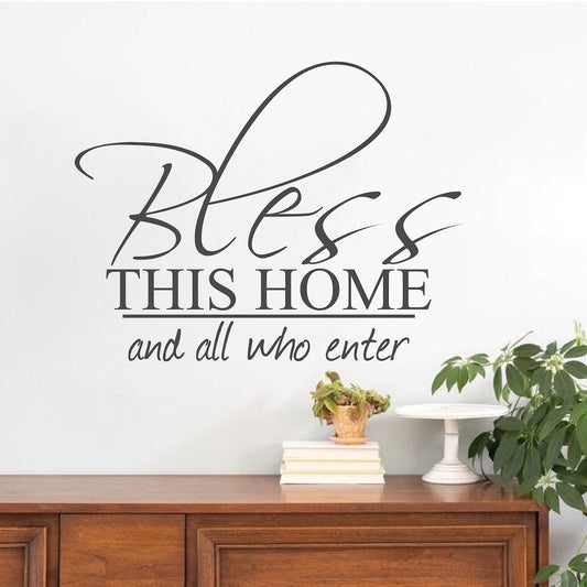 Bless This Home Wall Decal – Christian Wall Art