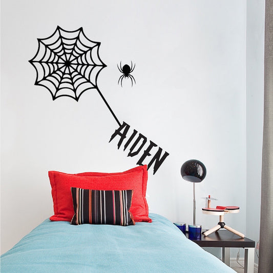 Spider Web Name Decal