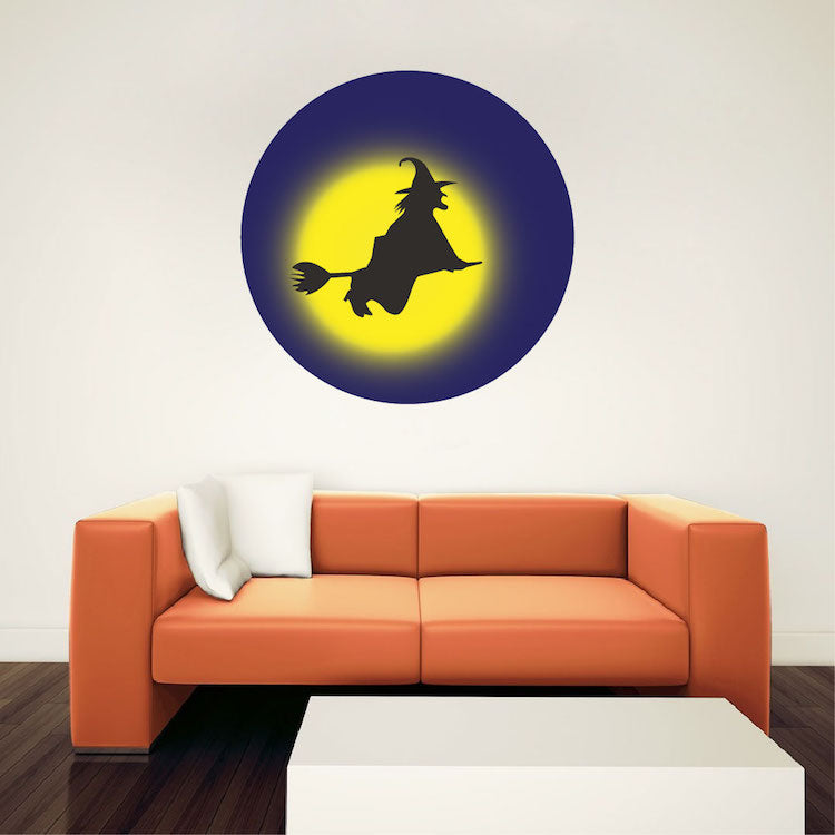 Witch Flying Halloween Decal – Spooky Wall Decor