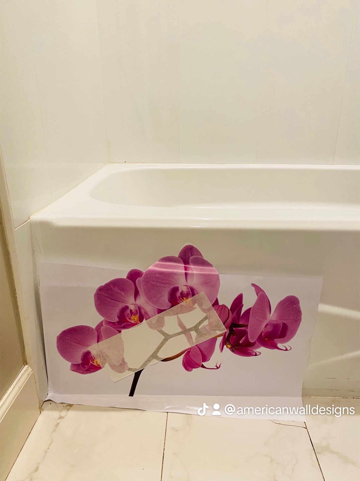Orchid Flower Wall Decal Mural Removable Flowers Wall Decor Bedroom Art Mural, c10