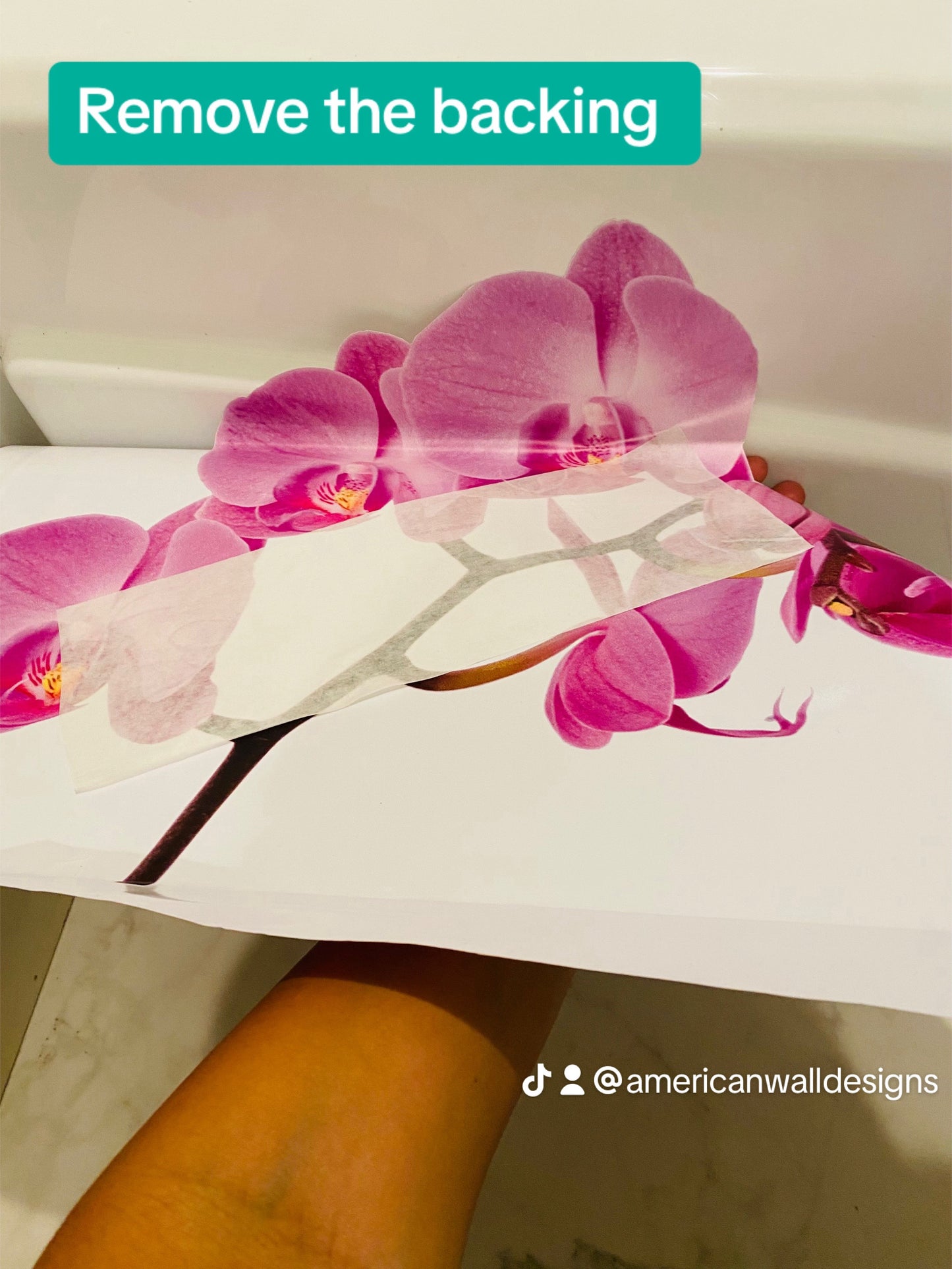 Orchid Flower Wall Decal Mural Removable Flowers Wall Decor Bedroom Art Mural, c10