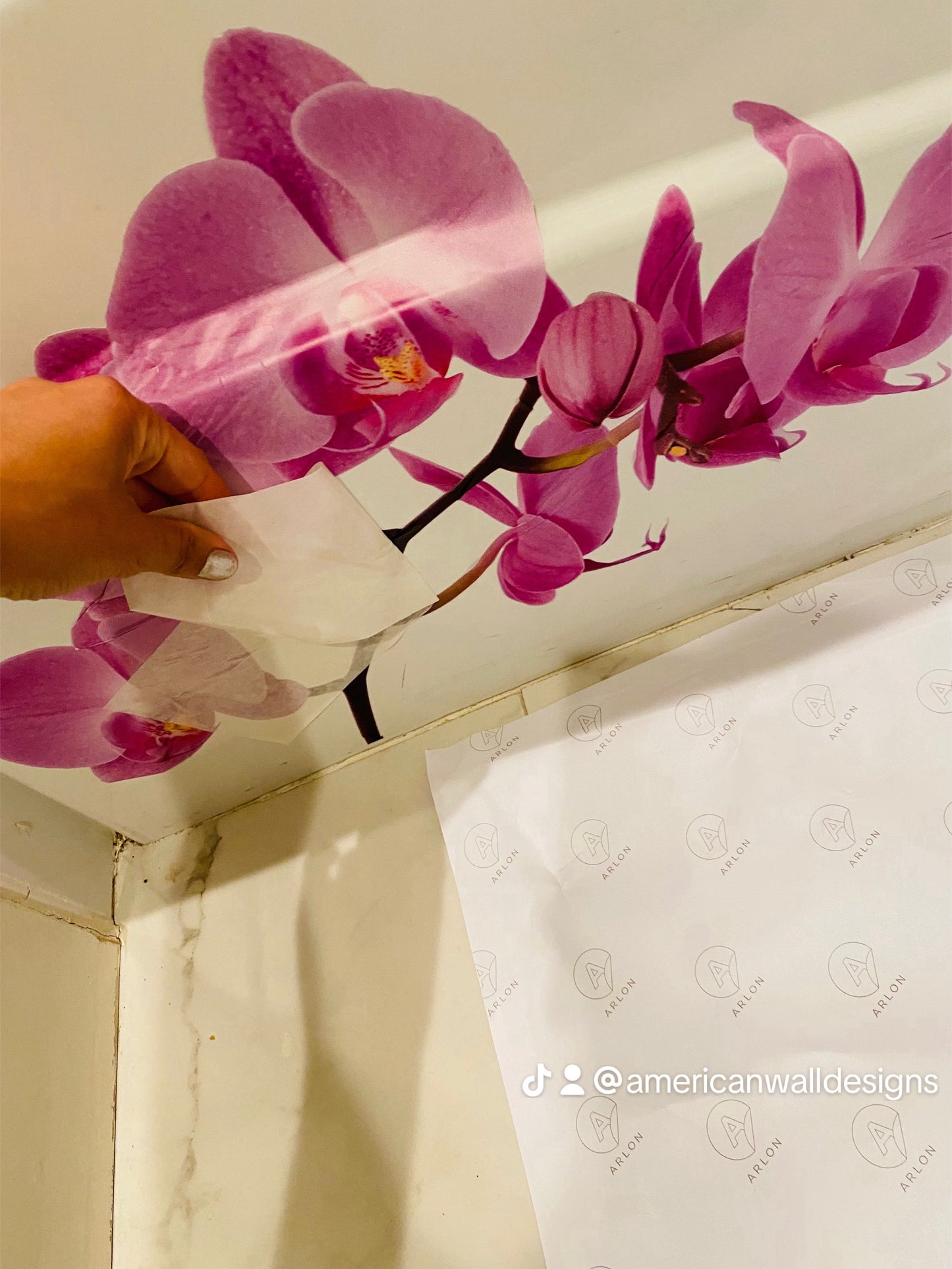 Orchid Flower Wall Decal Mural Removable Flowers Wall Decor Bedroom Art Mural, c10