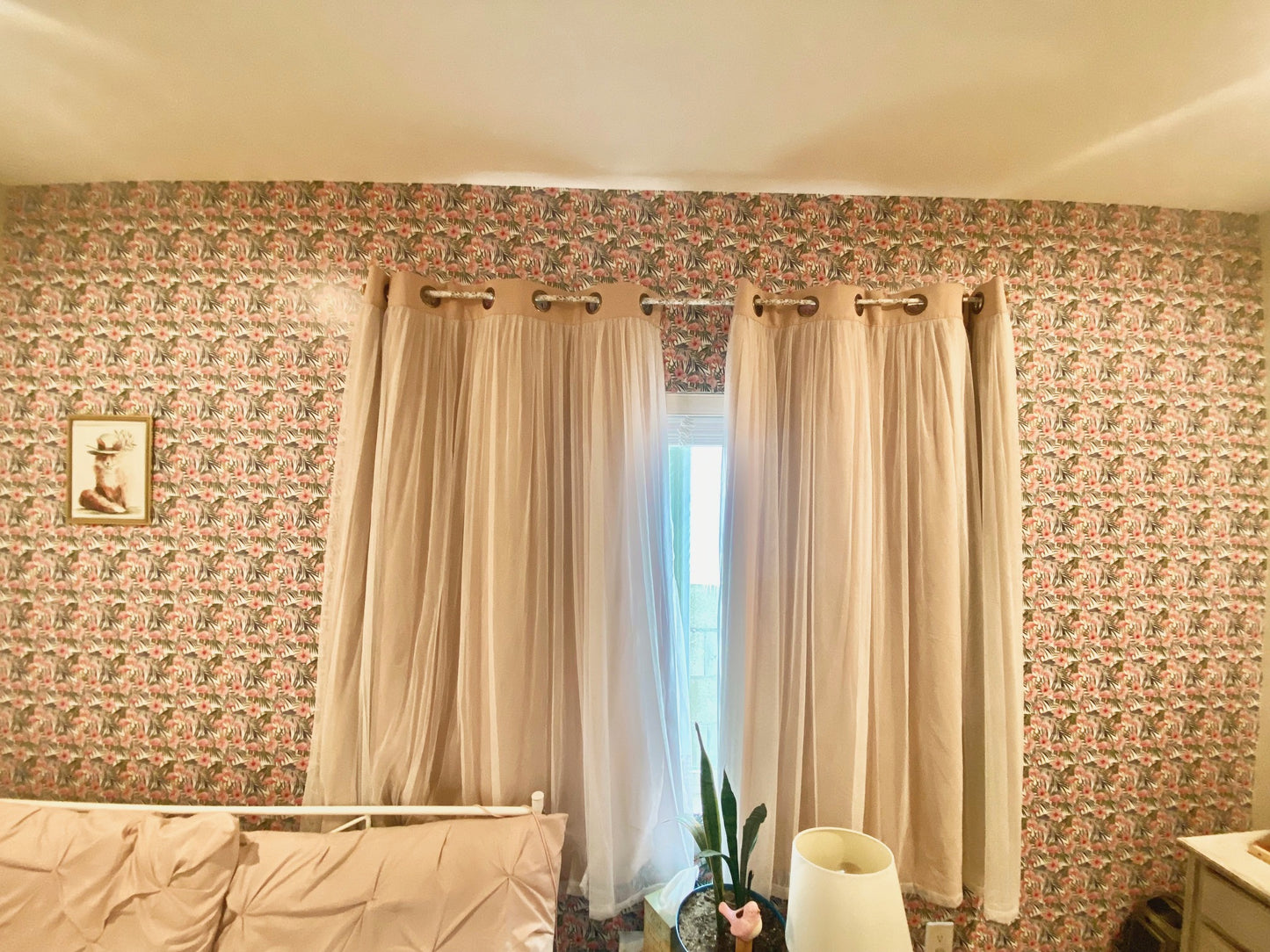 Flamingo Self Adhesive Wallpaper Decal Girls Room Flamingo Mural Sticker, w14