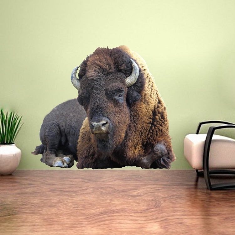 3d Animal Decal Self Adhesive Bison Sticker Large Animal Wall Mural, a17