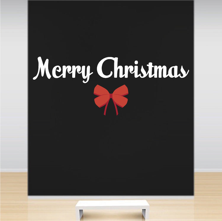 Merry Christmas Wall Decal with Bow