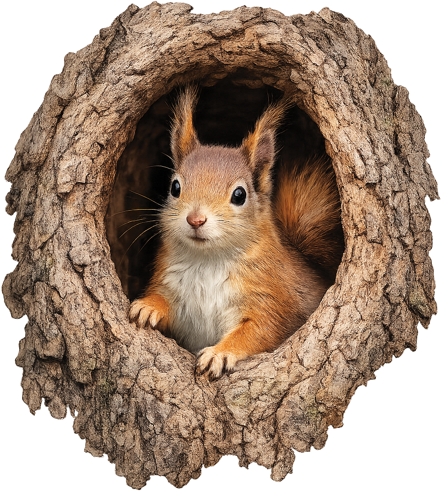 3D Squirrel Decal Sticker – Realistic Woodland Animal Wall Decor for Kids Rooms, Nurseries & Nature Lovers
