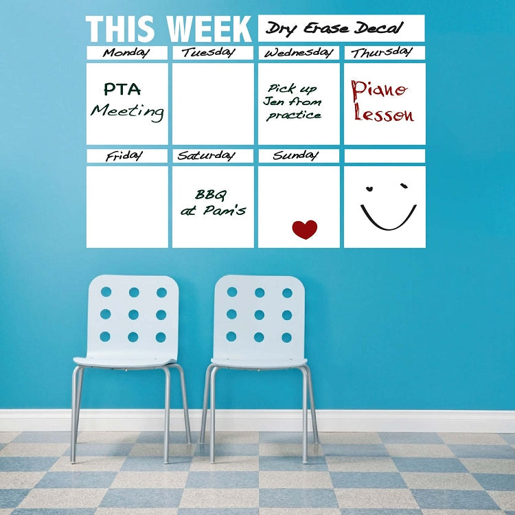 Weekly Dry Erase Calendar Wall Decal — original product photo
