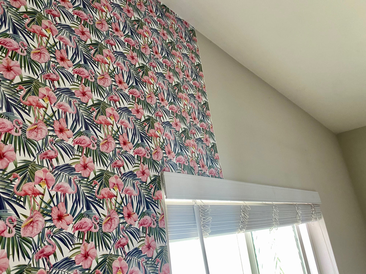 Flamingo Self Adhesive Wallpaper Decal Girls Room Flamingo Mural Sticker, w14