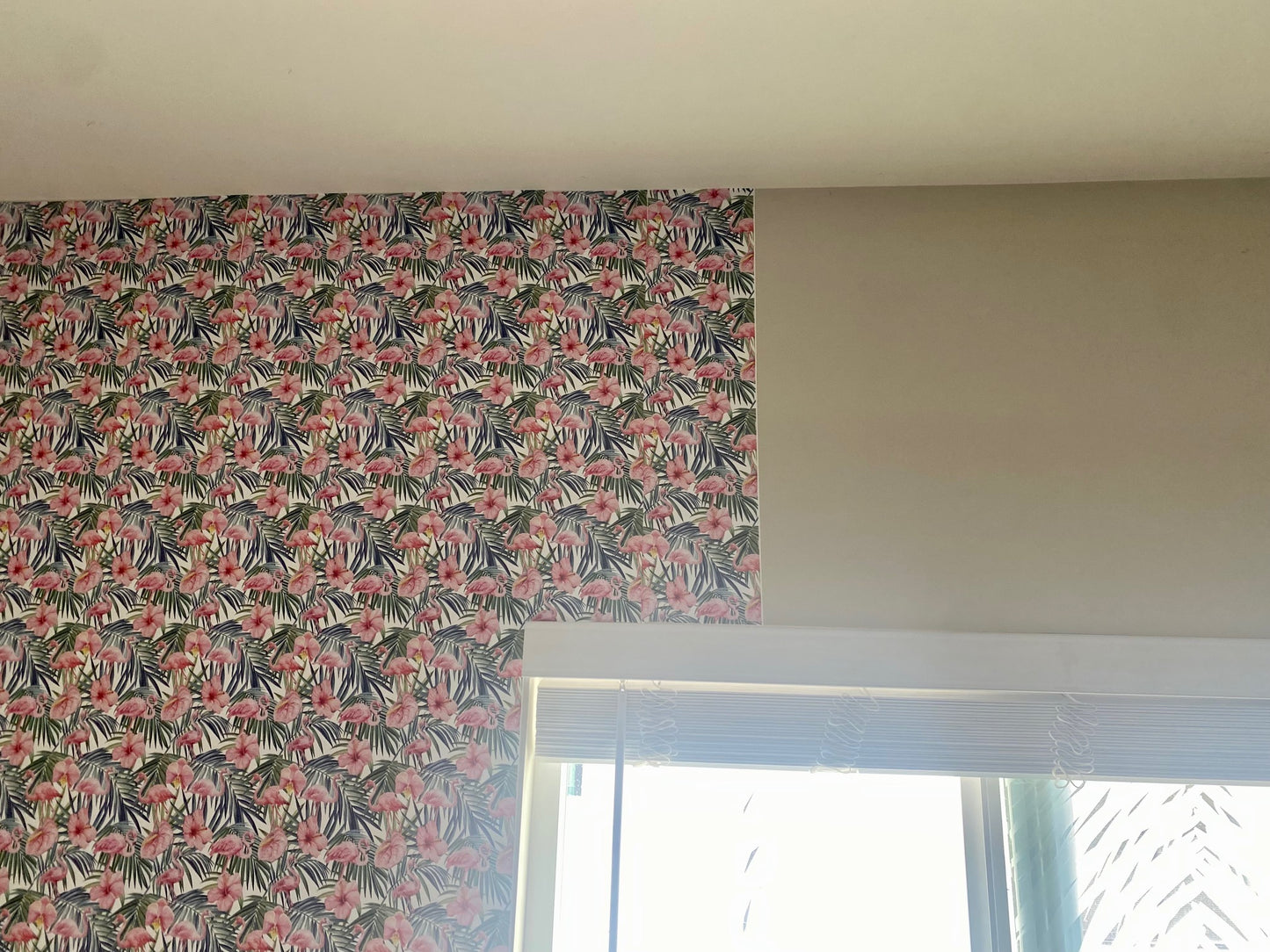 Flamingo Self Adhesive Wallpaper Decal Girls Room Flamingo Mural Sticker, w14