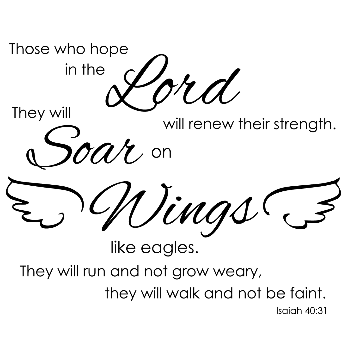 Christian Inspiration Wall Decal – Strength & Faith