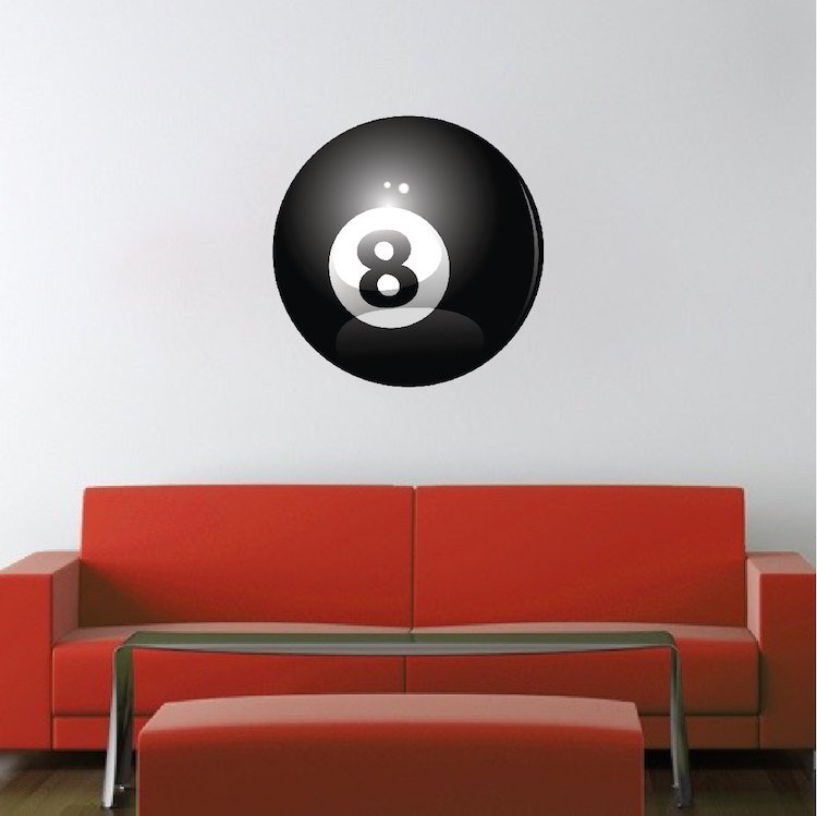 Bowling Wall Decal Pool Balls Decor Removable Kids Snooker Room Wall Bar Sport Room Decal, b52