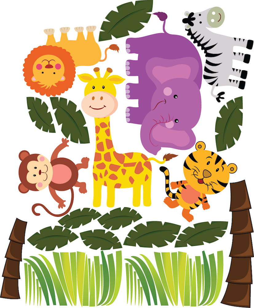 Nursery Zoo Wall Decal Kids Room Animals Wall Decor Apartment Stickers for Kids and Animals, d96