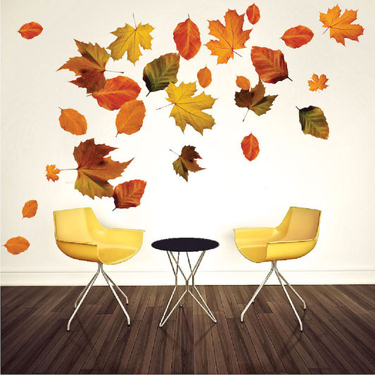 Autumn Leaves Wall Decal Decor Fall Wall and Window Thanksgiving Decal