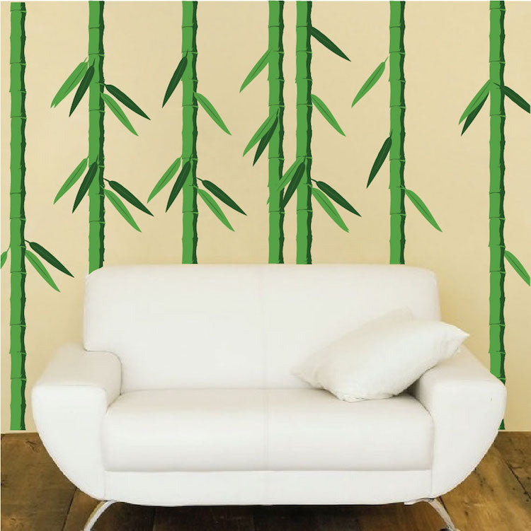 Bamboo Trees Wall Decal Trees Decor Asian Wildlife Wall Sticker Removable Forest Wall Decal, c69