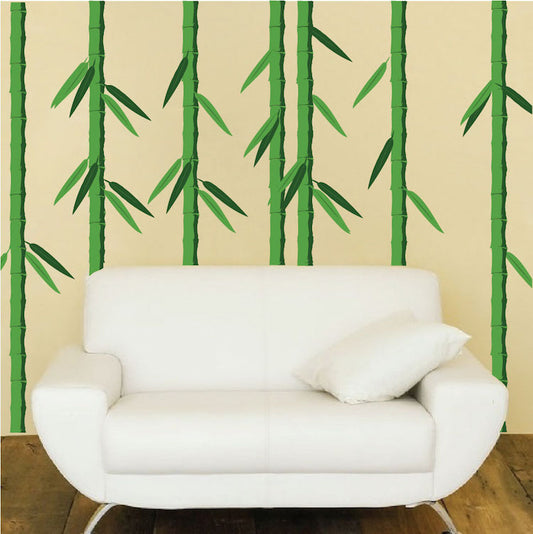 Bamboo Trees Wall Decal Trees Decor Asian Wildlife Wall Sticker Removable Forest Wall Decal, c69