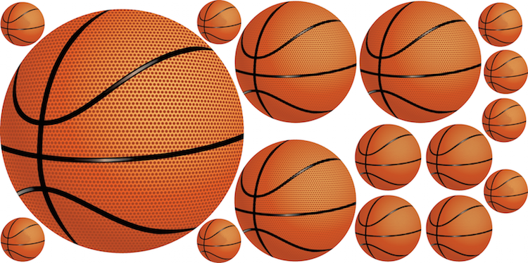 Basketball Wall Decal Sport College Basket Ball Kids Room Sports Vinyl Decor, s02