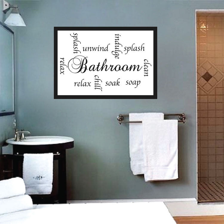 Bathroom Sayings Wall Decal Bathroom Poster Quote Bath Room Sticker ...