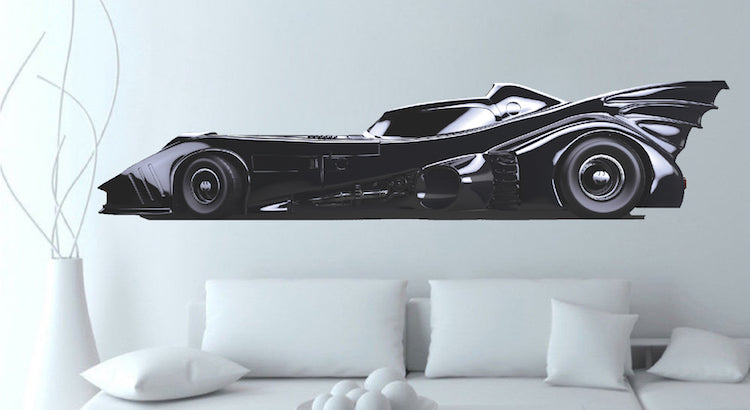 Bat Car Wall Decal Wall Art Bat Car Kids Bedroom Wall Decor Superhero Sticker, b05
