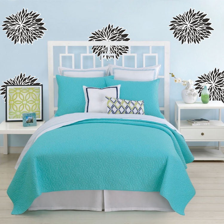 Bedroom Flowers Name Wall Decal Fancy Flower Wallpaper Wall Decor for Apartments, d49