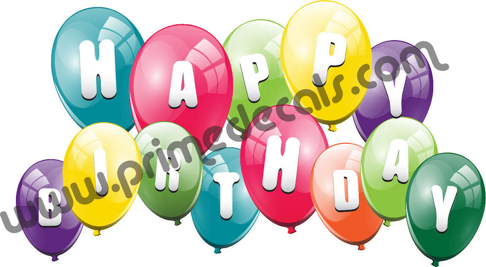 Happy Birthday Wall Decal Kids Room Colors Decor Removable Balloons Customizable Wall Stickers, n83