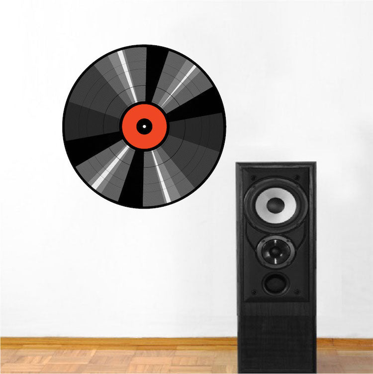 Music Record Wall Decal Sticker for Dorm Room Old School LP Wall Mural Removable Music Art, a77