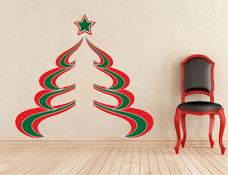 Abstract Christmas Tree Wall Decal Decor Removable Winter Decorations Room Wall Decal