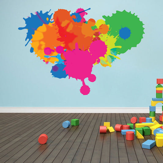 Color Splash Wall Decal Kids Room Colors Decor Removable Splashes Wall Stickers, n76