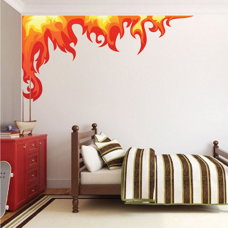 Bedroom Flame Wall Decal Kids Decals Game Room Removable Fire