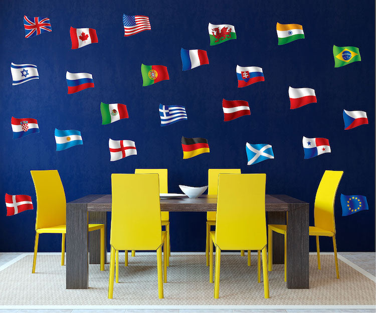 Country Flags Wall Decal Flag Sticker Peel and Stick Flags, a37