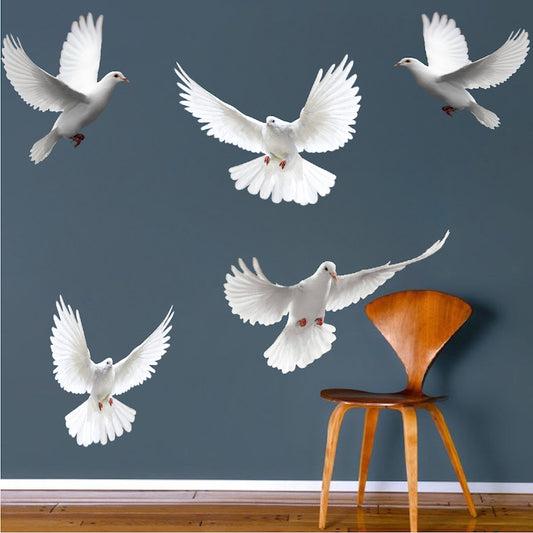 Doves Wall Sticker Decal Dove Wall Art Flying Birds Wall Decor Animal Wall Stickers, a26