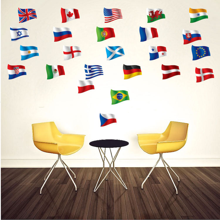 Country Flags Wall Decal Flag Sticker Peel and Stick Flags, a37