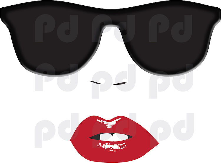 Modern Face Wall Decal Sticker Kids Sunglasses Room Decor Lips Dorm Rooms Removable Art, c38