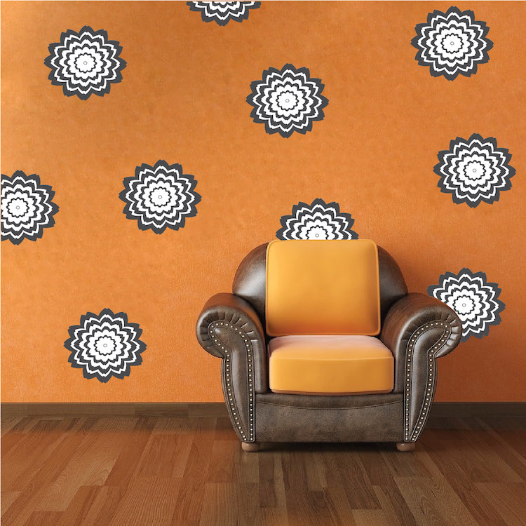 Floral Wall Decal Stickers Wallpaper Fancy Flower Wallpaper Wall Decor for Apartments, d34