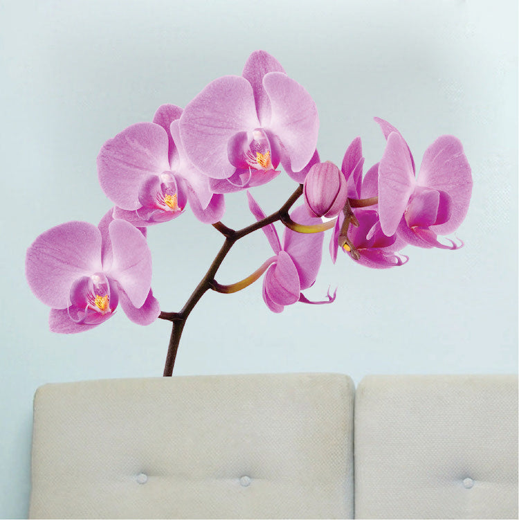 Orchid Flower Wall Decal Mural Removable Flowers Wall Decor Bedroom Art Mural, c10