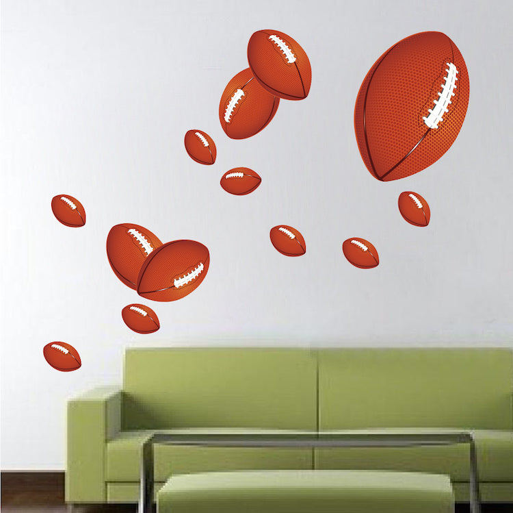 Football Wall Decal Child Sports Wall Art American Footballs Wall Decor for Kids and Teens, d98