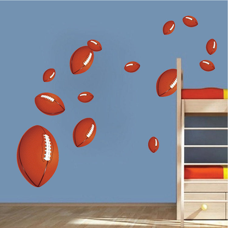 Football Wall Decal Child Sports Wall Art American Footballs Wall Decor for Kids and Teens, d98