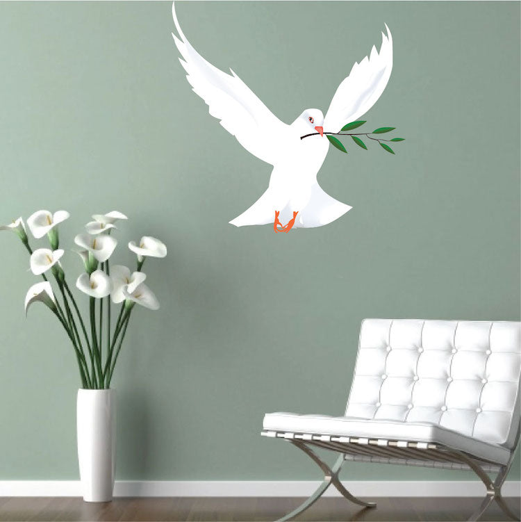 Freedom Dove Wall Sticker Decal Wall Art Flying Birds Wall Decor Olive Branch Wall Stickers, c55