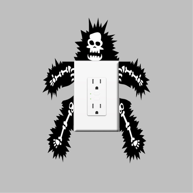 Funny Outlet or Light Switch Wall Decal Removable Humorous Wall Decor Fun Art, s45