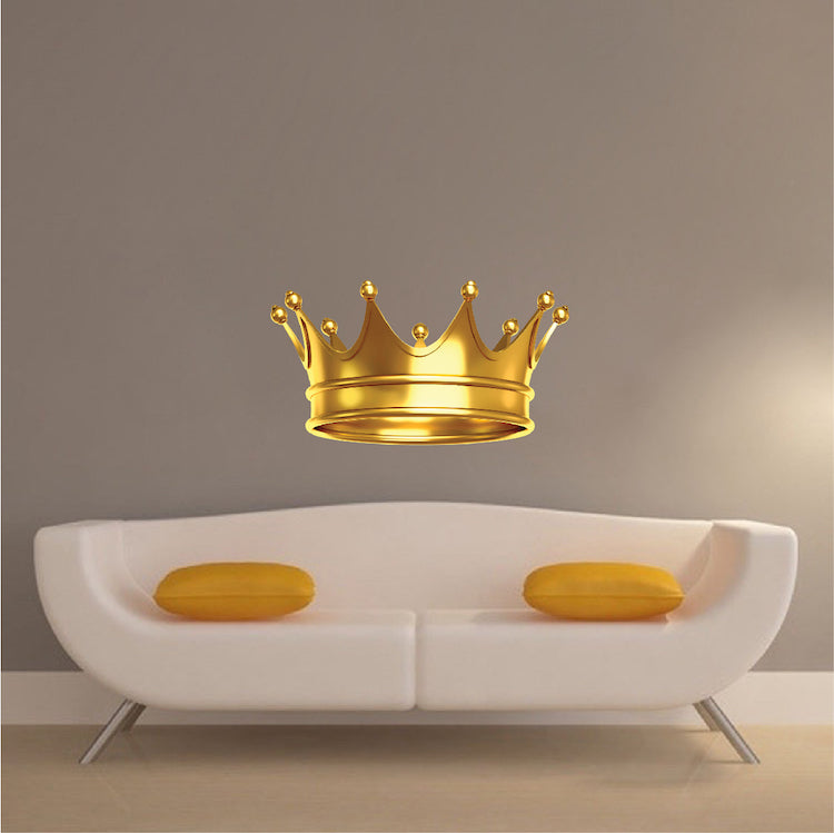 Gold Crown Wall Decal Bedroom Crown Wallpaper Removable King or Queen Crown Wall Art, s95