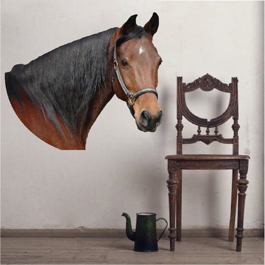 Horse Head Wall Decal Farm Animal Horse Wall Decal Mural Sticker Bedroom Apartment Wall Decal, c03