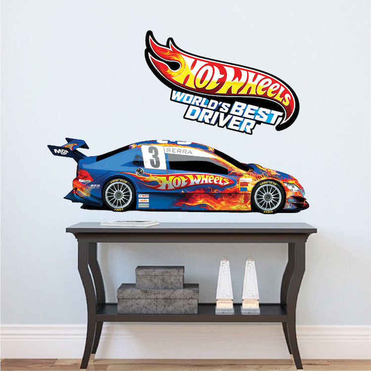 Race Car Boys Wall Decal Kid's Racing Decor Wall Art for Apartment Bedroom Hotwheels, s36