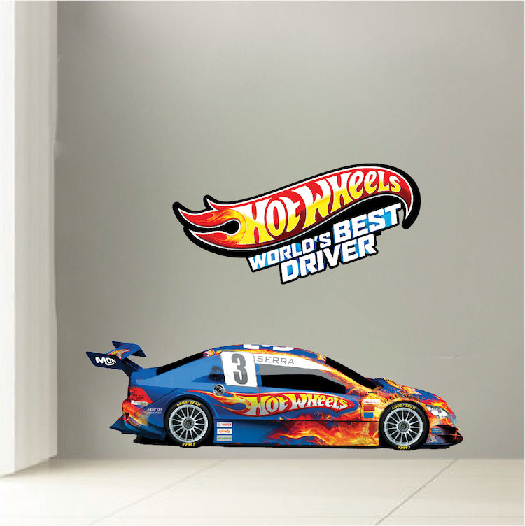 Race Car Boys Wall Decal Kid's Racing Decor Wall Art for Apartment Bedroom Hotwheels, s36