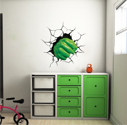 Smash Fist Wall Decal Smash Wall Art Kids Bedroom Wall Decor Superhero Sticker, s39