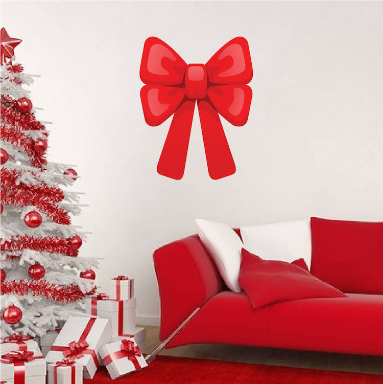 Large Christmas Bow Wall Decal Decor Removable Winter Bow Decorations Room Wall Decal, h44