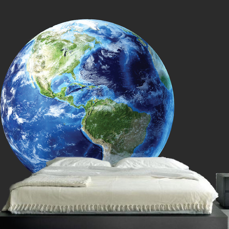 Earth Wall Decal Mural Kids Room Wall Sticker Bedroom Apartment Decor Removable Wall Decor, c12