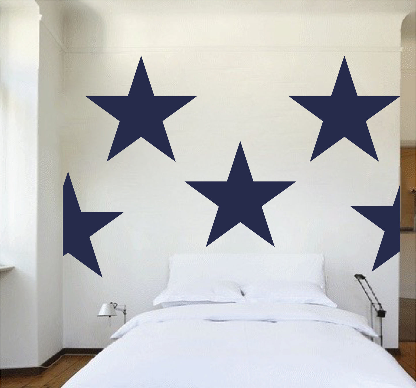 Large Star Decal Bedroom Star Wall Decal Peel and Stick Star Sticker, d60