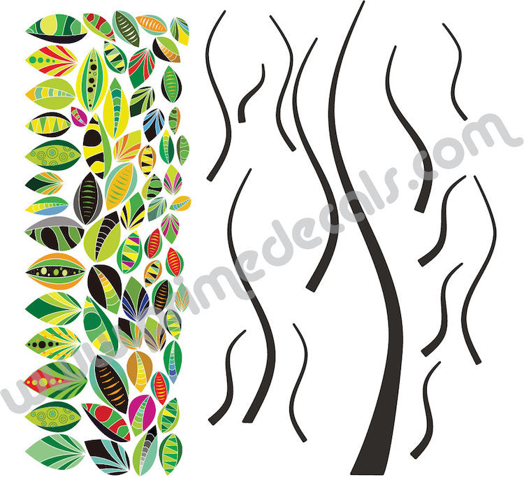 Abstract Tree Wall Decal Large Tree Wall Sticker Peel and Stick Tree
