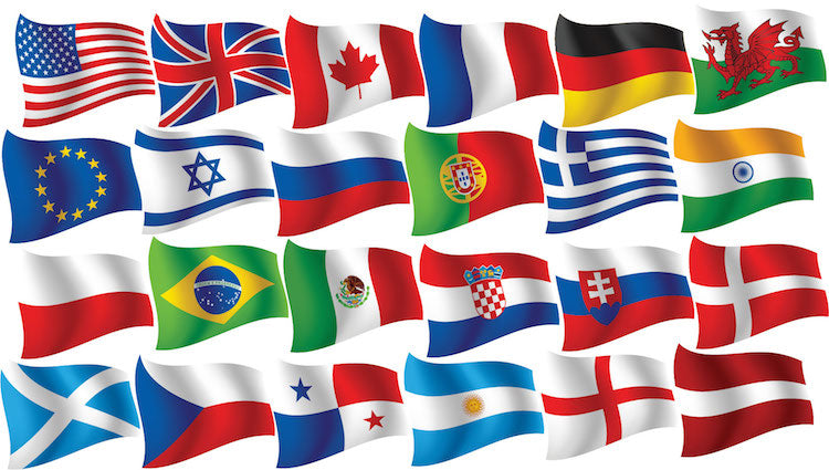 Country Flags Wall Decal Flag Sticker Peel and Stick Flags, a37